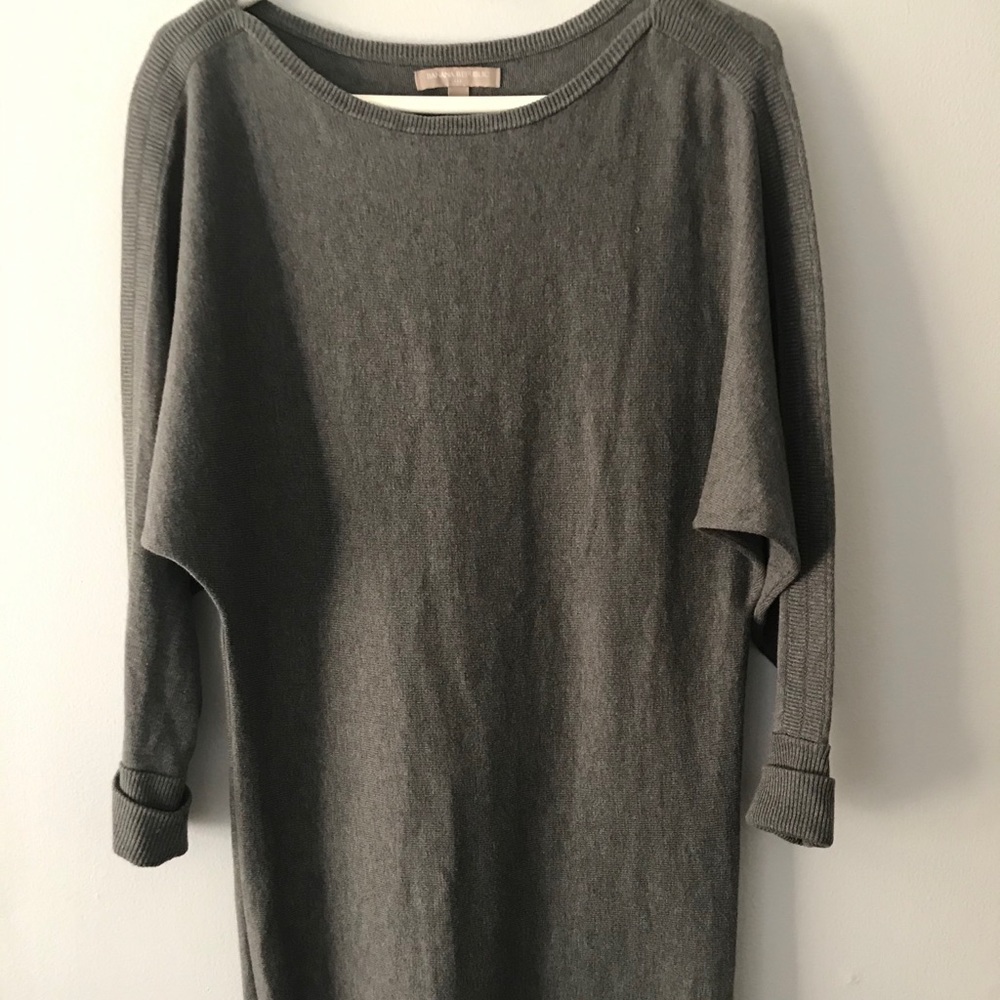 Grey boatneck sweater tunic